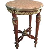 Guéridon Neoclassico in Mogano e Marmo Rosso Fine '800