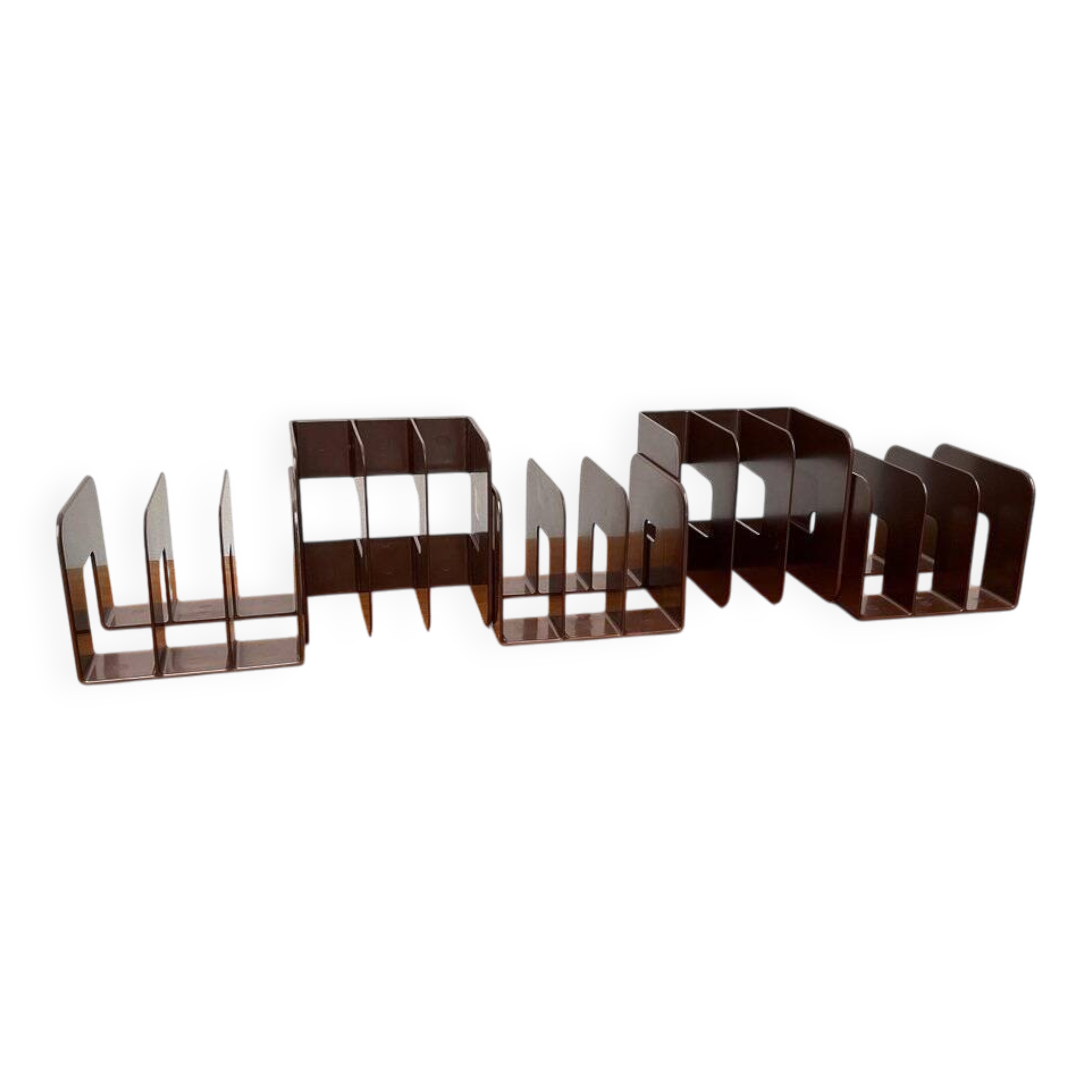 Mid-century Swedish space age magazine and vinyl rack by Sven-Eric Juhlin for Gustavsberg, 1960s, set of 5.