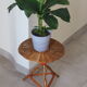 Tripod rattan side table / guéridon from the 1960s-1970s.