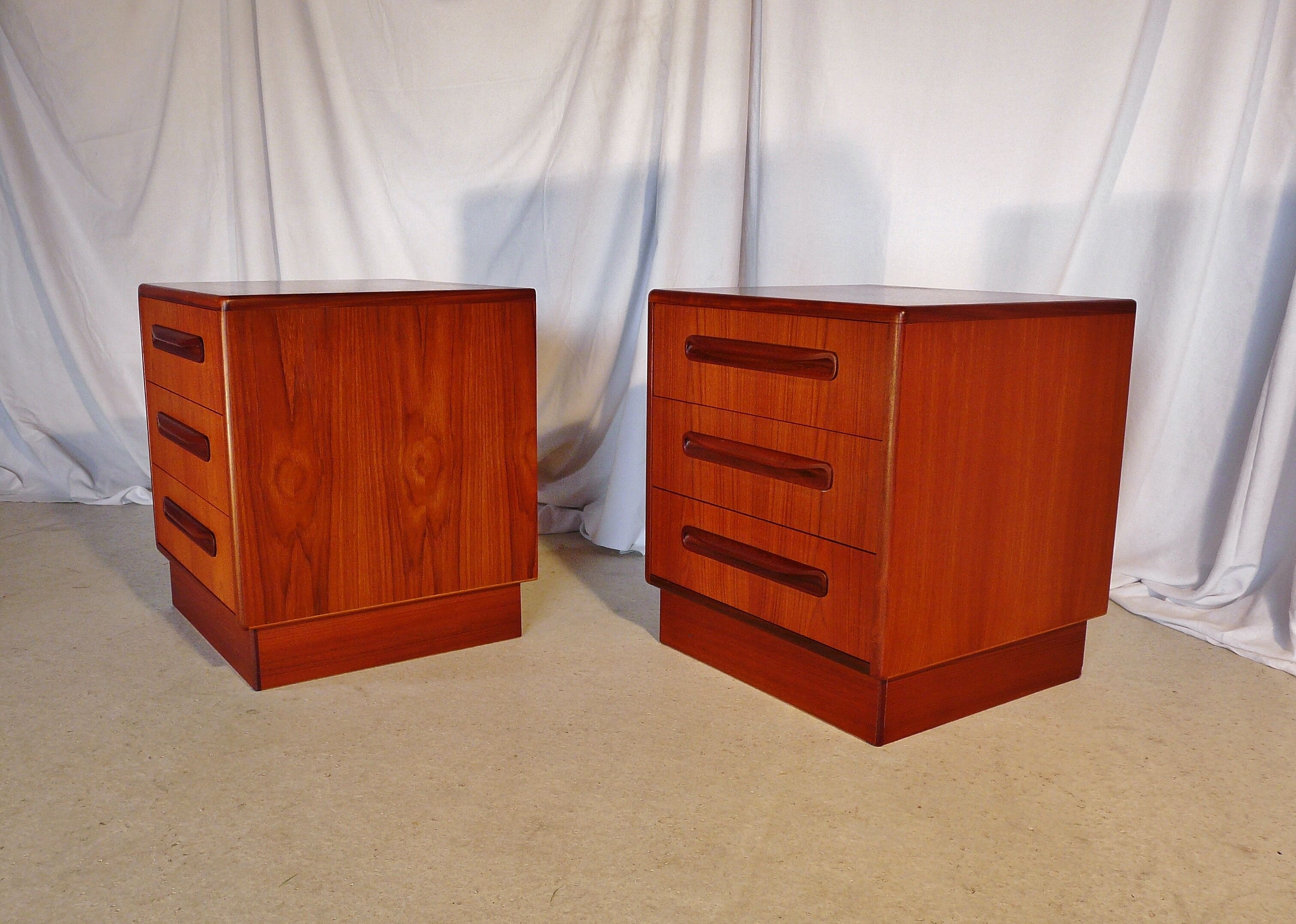 Pair of Scandinavian teak bedside tables G plan