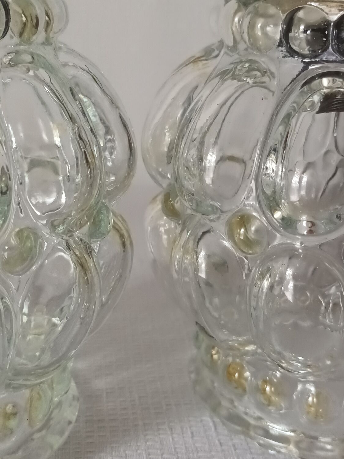 Paire de suspensions verre bulles vintage