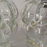 Pair of vintage bubble glass suspensions