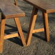 Pair of cherry farm benches