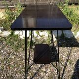 Harness Table Hifi On Wheels Feet Eiffel Metal Black Vintage