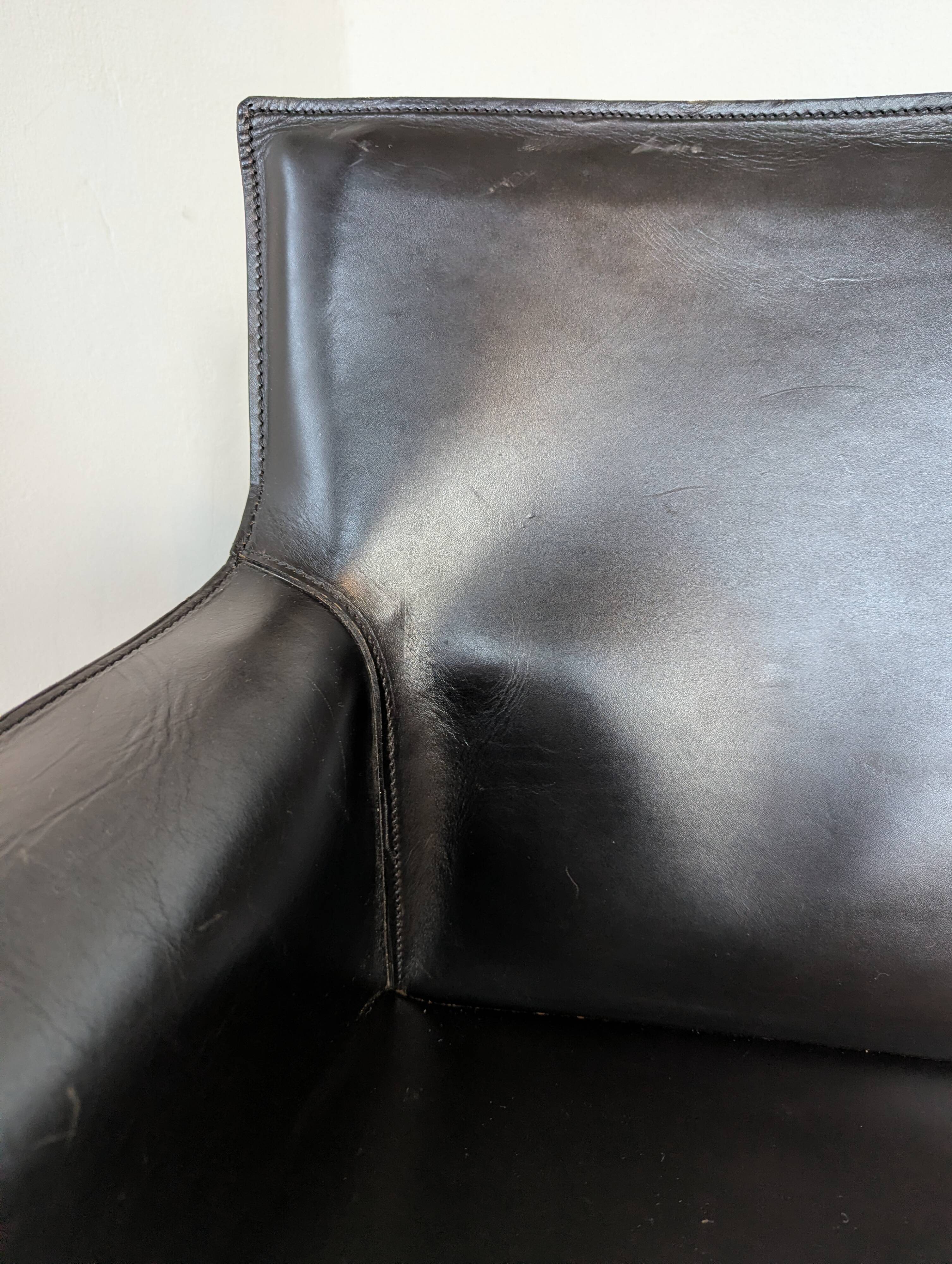 Italian designer leather bench, Enrico Pellizzoni