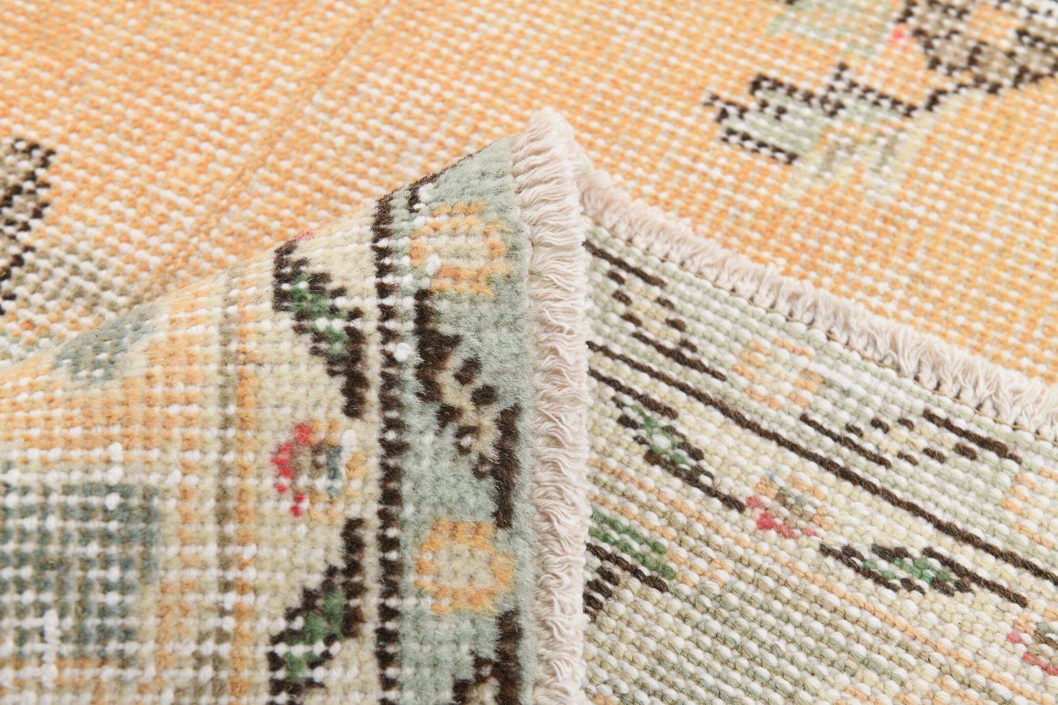 Mustard Yellow Decorative Classic Persian Vintage Rug, 180x299 Cm