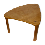 Scandinavian pine kidney shaped triangle side or coffee table, 1970s