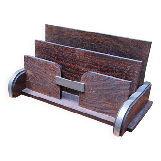 Mail rack in metal and wood