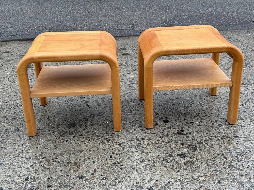 Mid-century Danish Brutalist bedside tables by Villy Nørgaard, 1984, set of 2