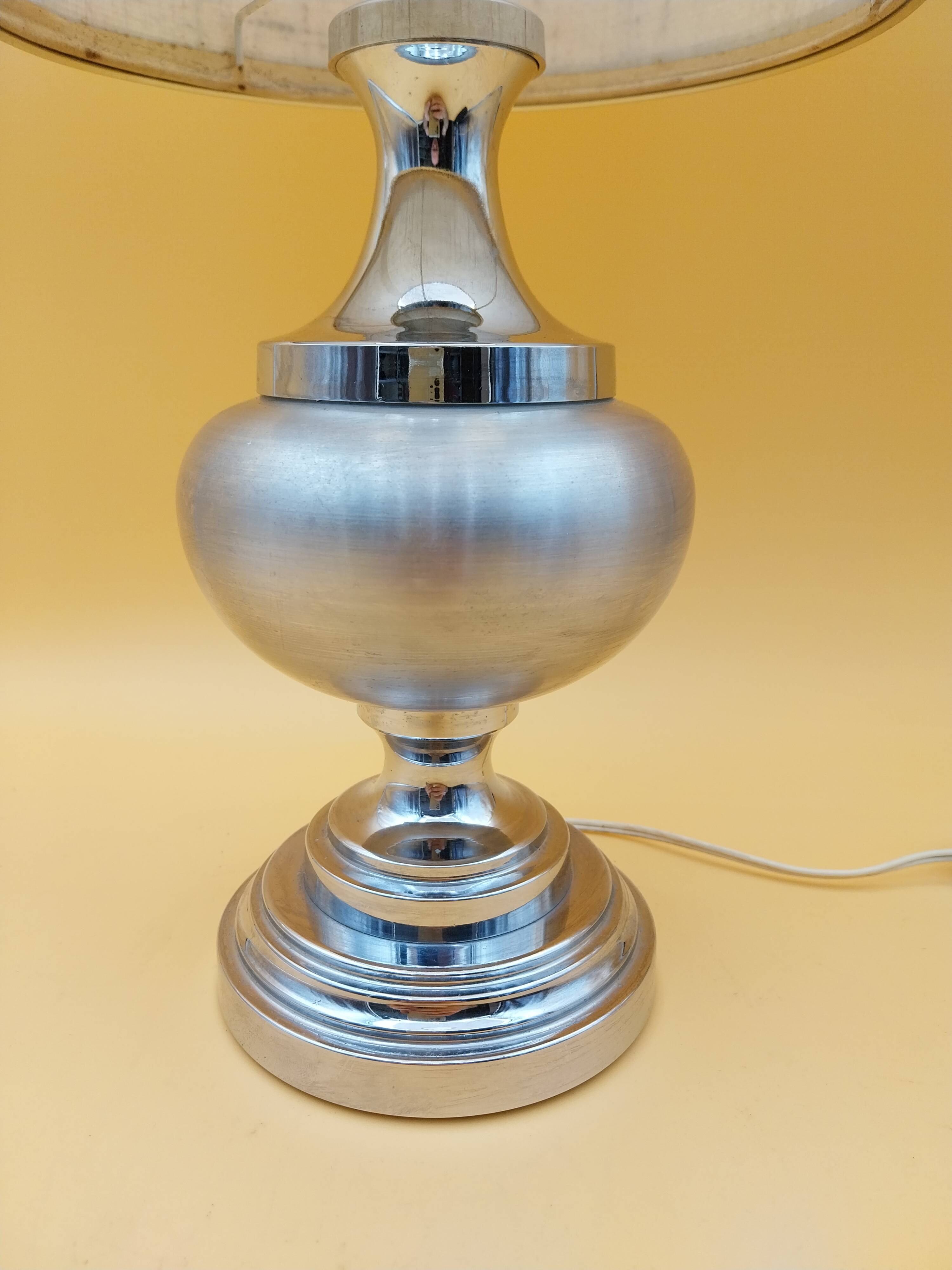 Vintage brushed aluminium lamp from the 70s.