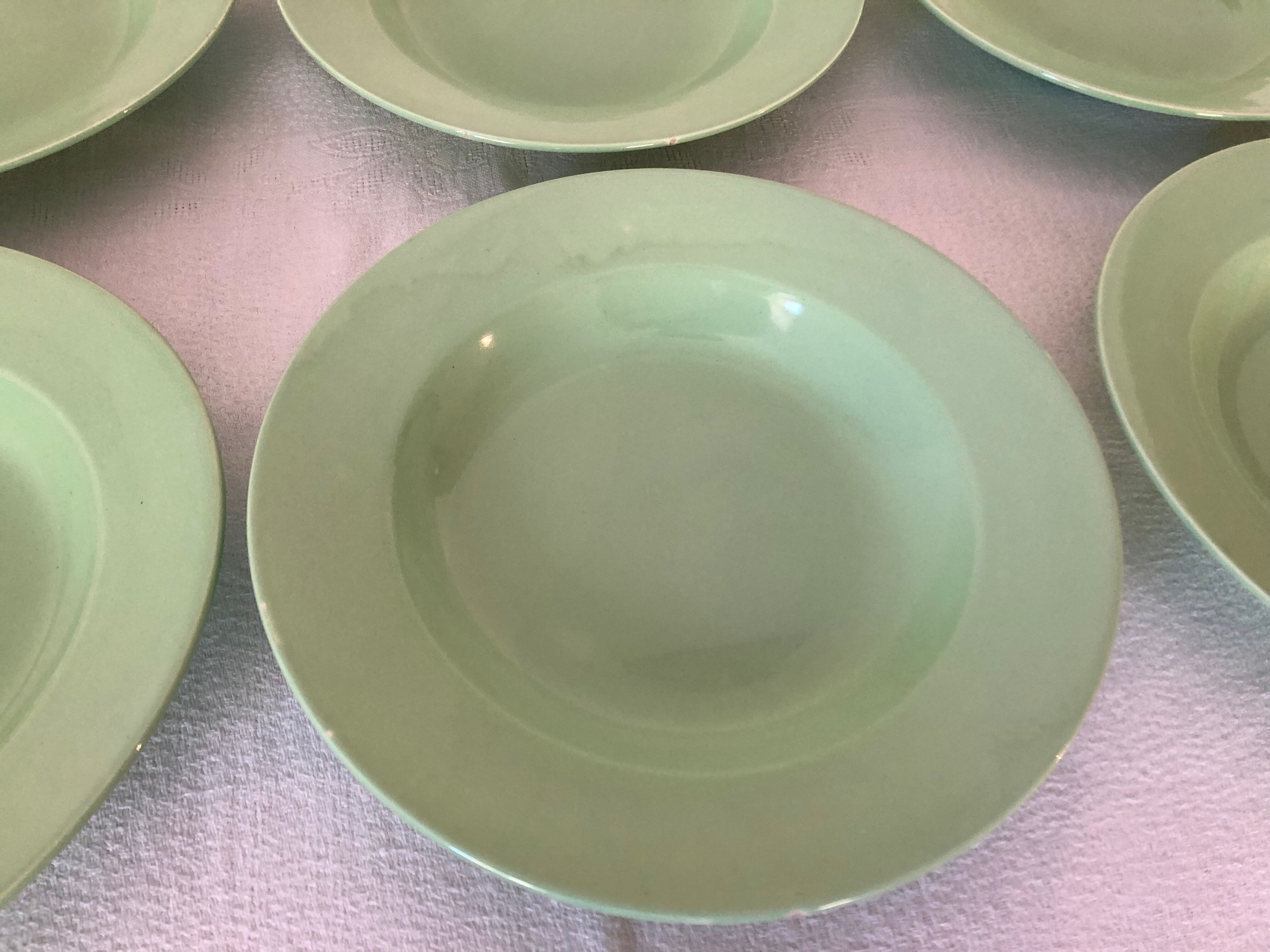 6 Digoin earthenware plates, 1950's