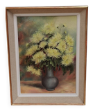 Table of yellow chrysanthemums