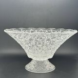 Grande coupe en verre travaillé transparent – 1224a1