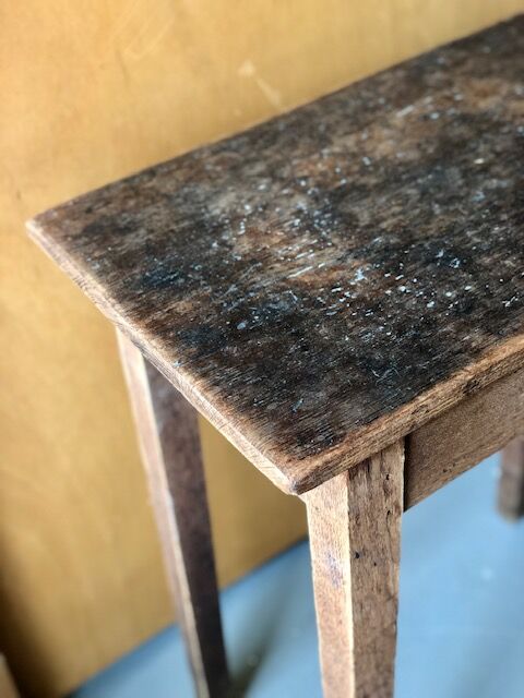 Console table in raw wood