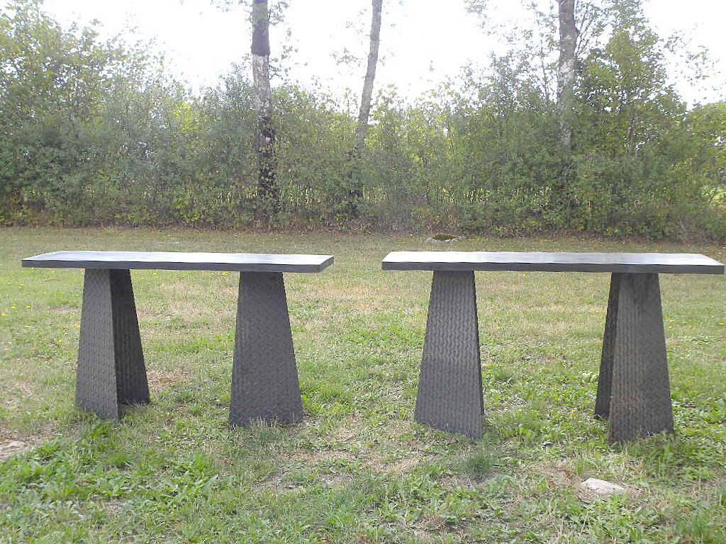 Pair of metal consoles