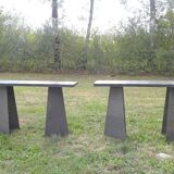 Pair of metal consoles