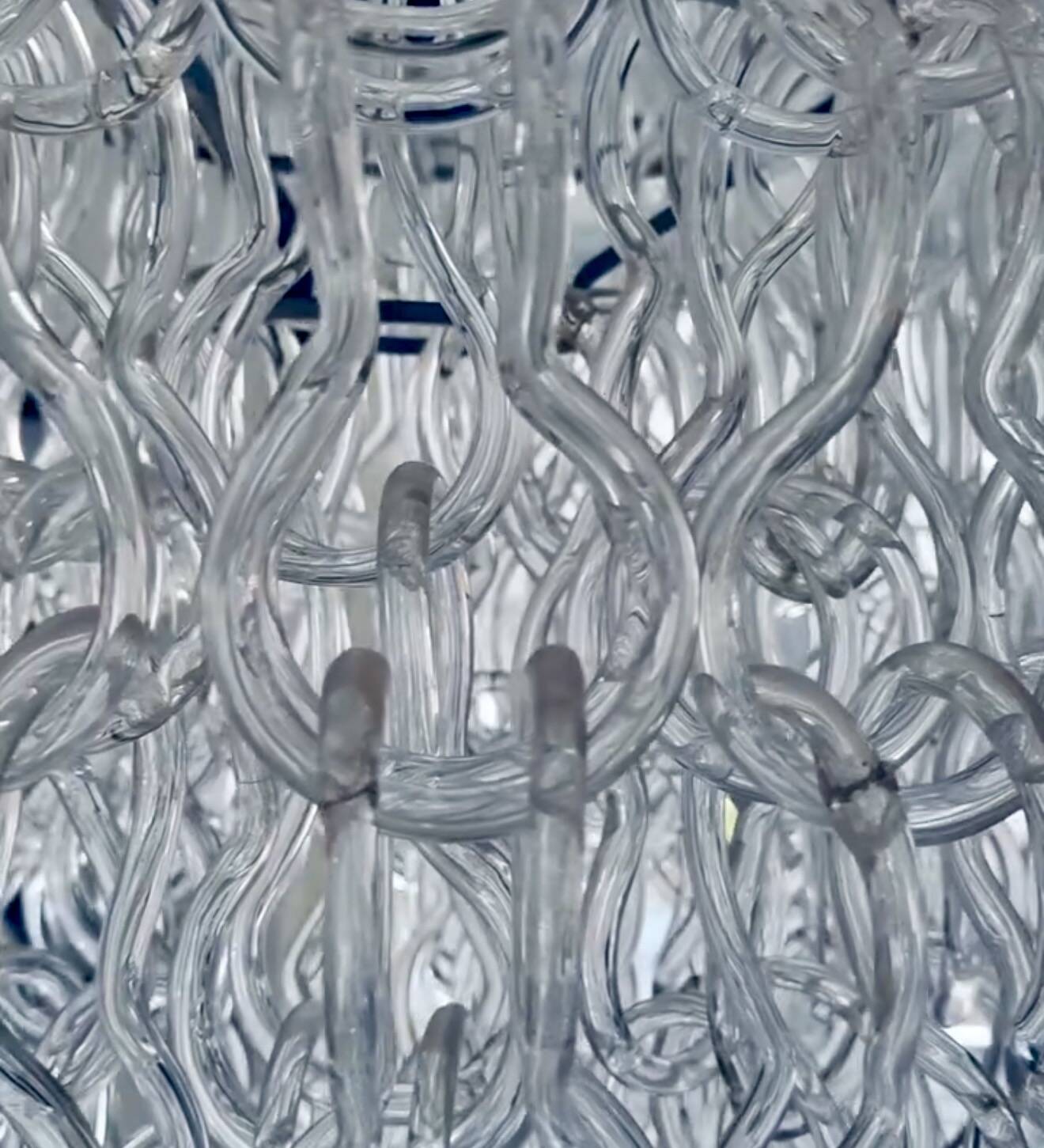 Angelo Mangiarotti Murano glass ceiling light model Giogali