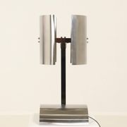 Rare Table Lamp in Stainless Steel by J. Bouvier, France, 1970s