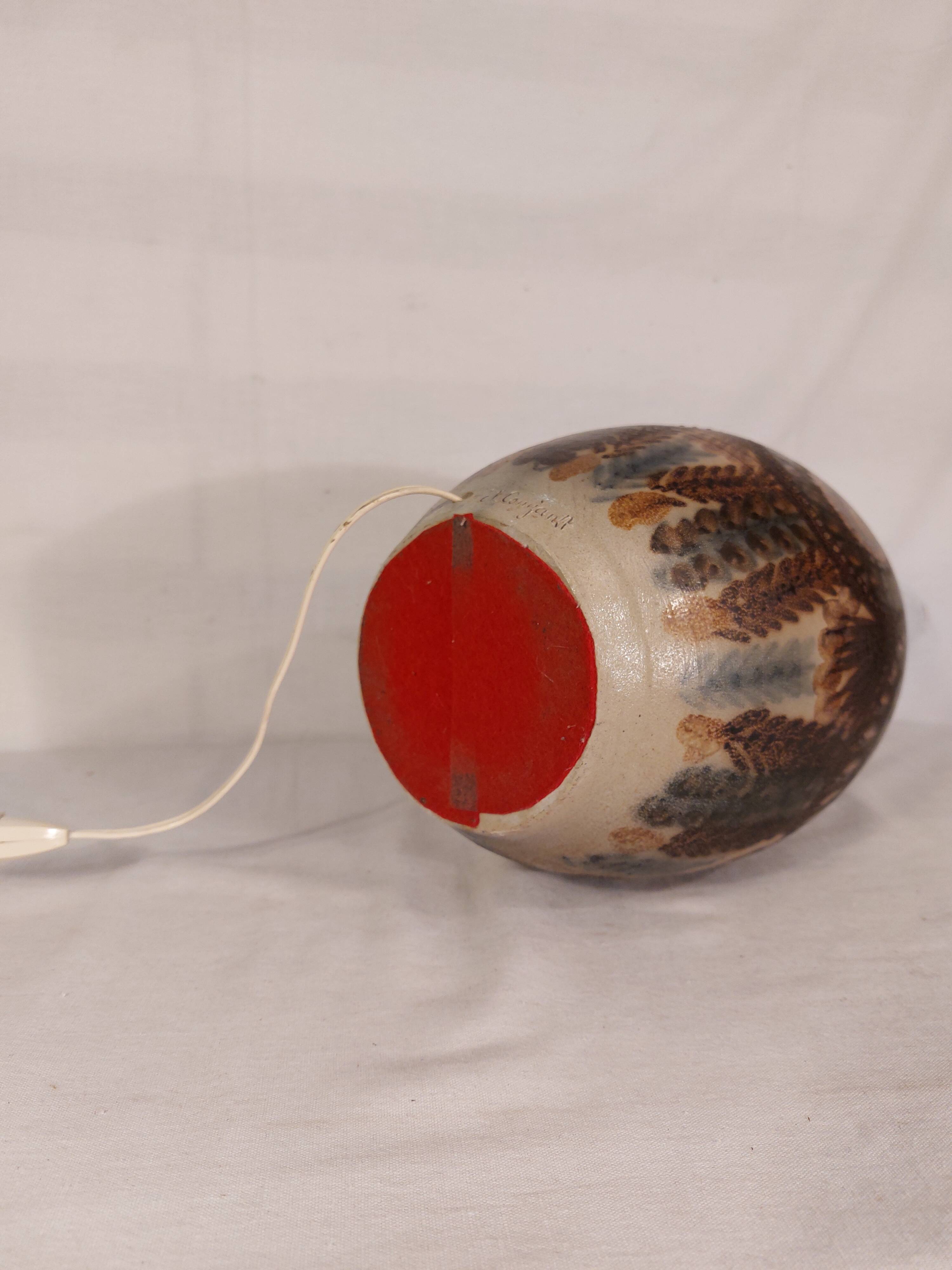 Vintage sandstone lamp base signed JC Courjault - Maison Keraluc - 1960s