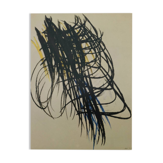 Hans hartung: pastel - color lithograph