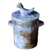 Ceramic bird covered pot from the 70s signed mp