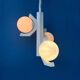 Mid-century white bony design pendant lamp with opaline glass shades