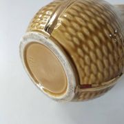 Corn cob slipware jug – gilded highlights