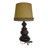 Vintage turned wood lamp 70s