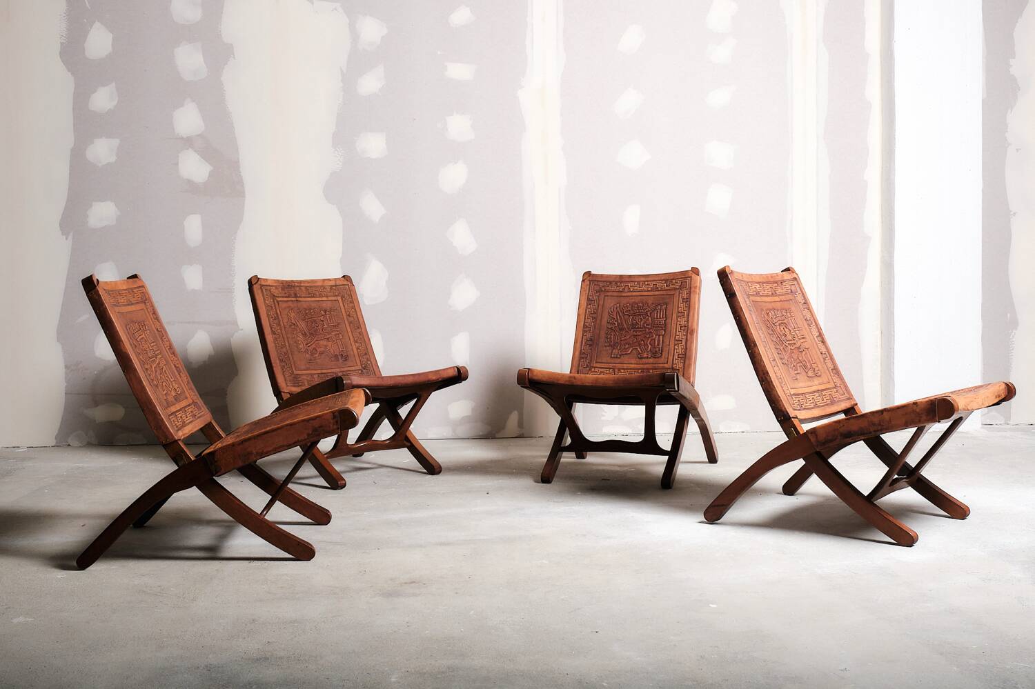 Set of 4 Angel’s Pazmino folding chairs, 1960’s