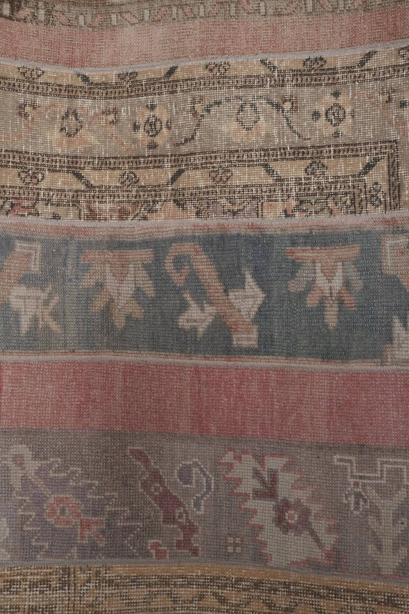 Vintage Turkish hallway rug 73x992 cm
