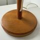 70s oak wood table lamp