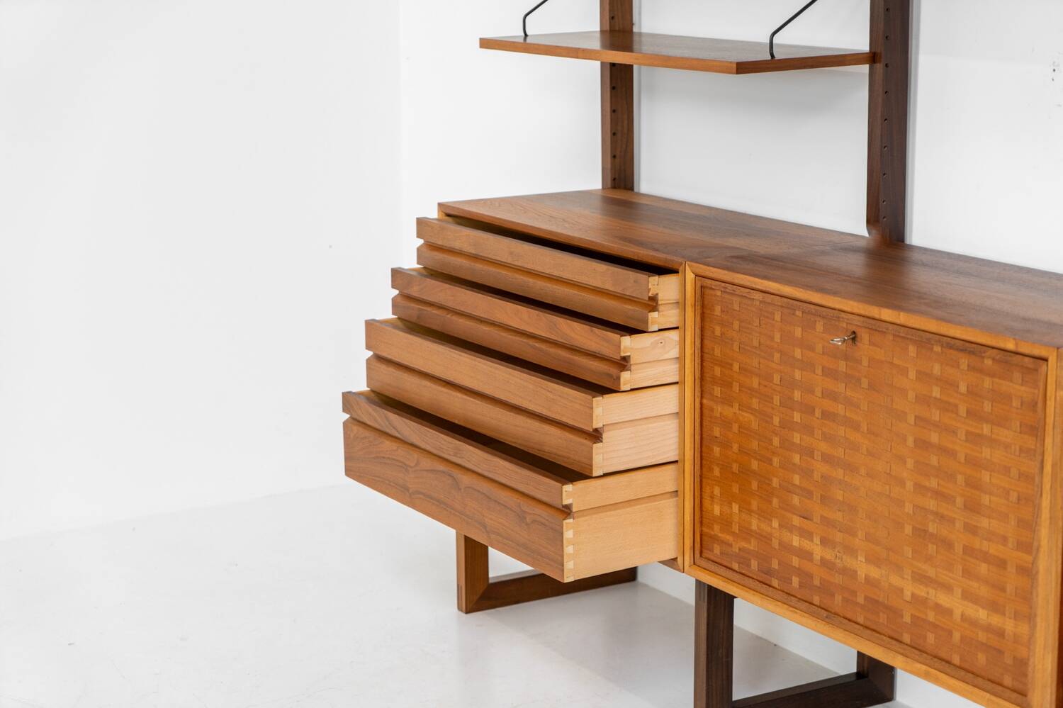 Free standing wall unit by Poul Cadovius for Cado (Denmark, 1960s).