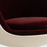 Eero Aarnio pair of Cognac alpaca velvet chairs 1967