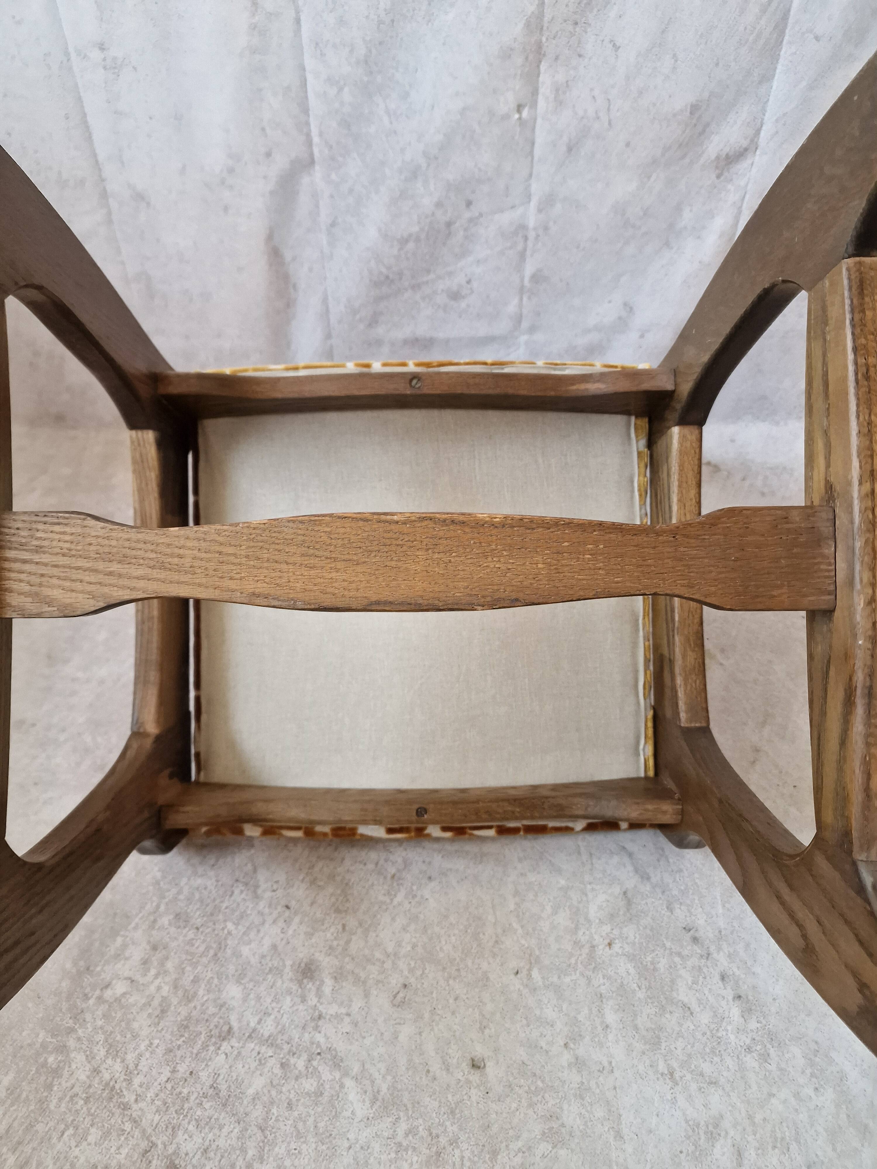 6 Guillerme et Chambron upholstered chairs. Lorraine model