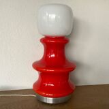 ▪️Lampe Space Age Verre Vintage Rouge