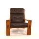 Fauteuil en cuir marron à dossier haut Asko Bonanza par Esko Pajamies
