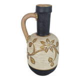 Fratelli Fanciullacci | Sgraffito | ear vase | gilded leaves | 1970s