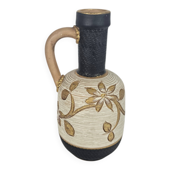 Fratelli Fanciullacci | Sgraffito | ear vase | gilded leaves | 1970s