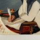 Early 19th century miniature representing a man writing