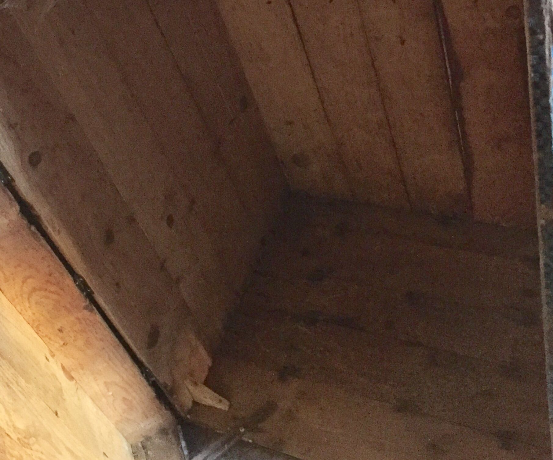 Large blue trunk made of metal and wood