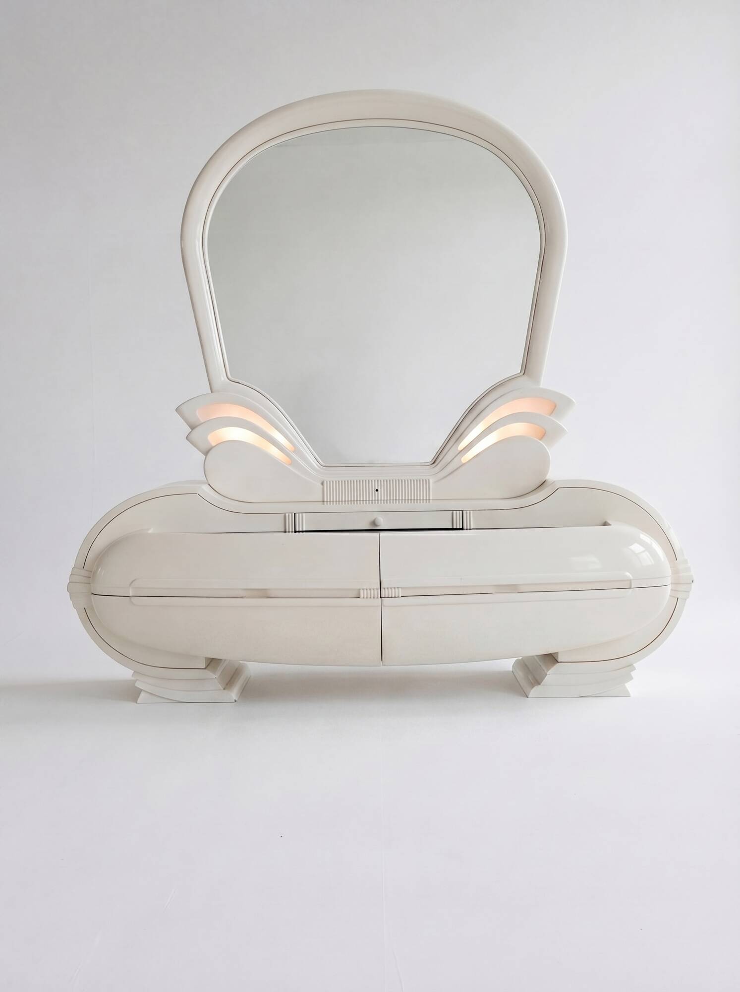 Vintage illuminated vanity table from Fonte del Mobile, 1970s