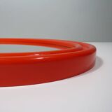 Large Orange Space Age Oval Mirror 1960s