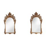 Paire de grands miroirs baroques dorés du XXe siècle par Deknudt, Belgique