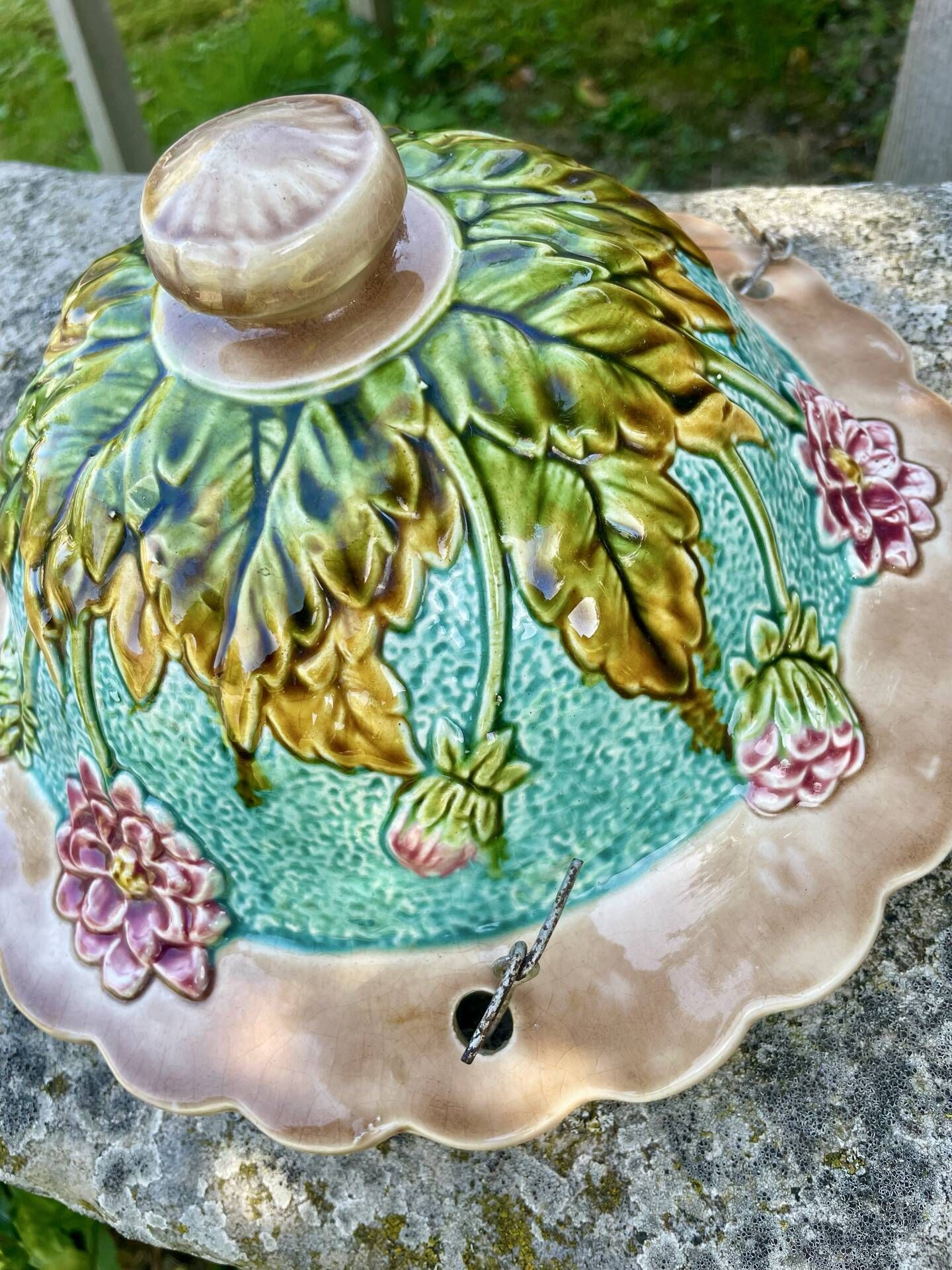 Suspended planter in slipware