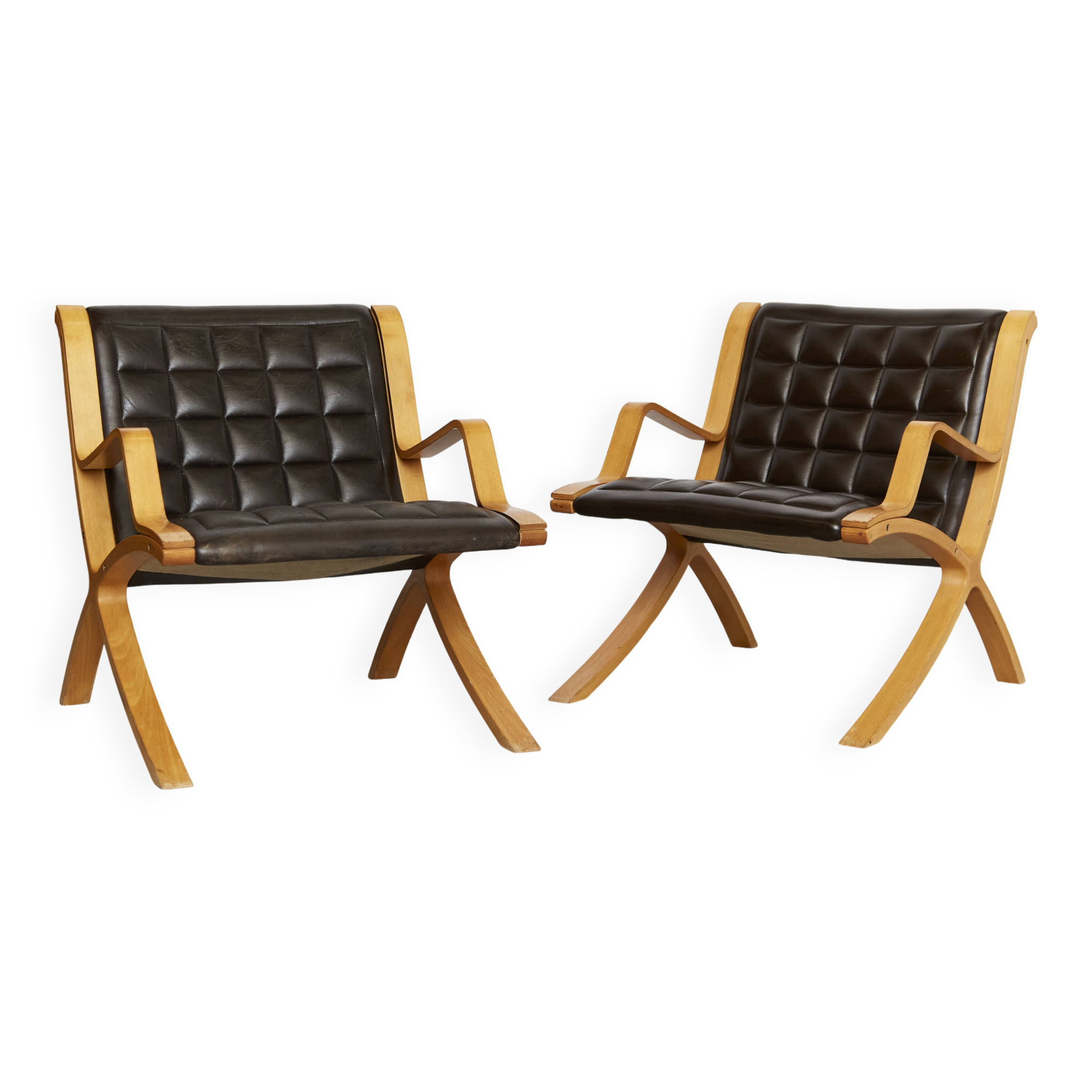 Pair Peter Hvidt & Orla Mølgaard-Nielsen AX Chairs for Fritz Hansen