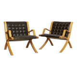Pair Peter Hvidt & Orla Mølgaard-Nielsen AX Chairs for Fritz Hansen