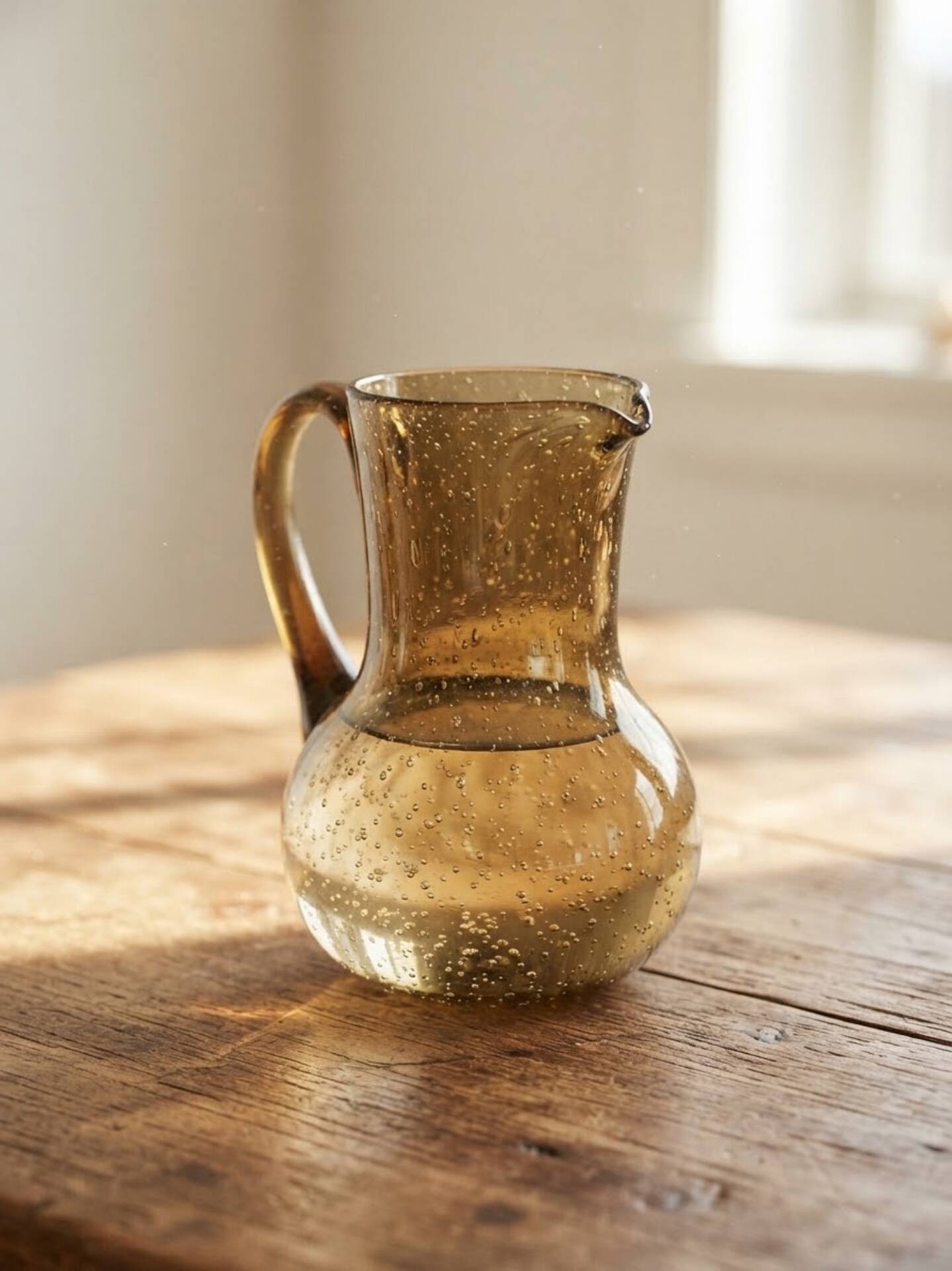 Pichet carafe verre bulle biot vintage