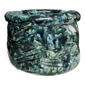 Cache pot vintage en céramique émaillée
