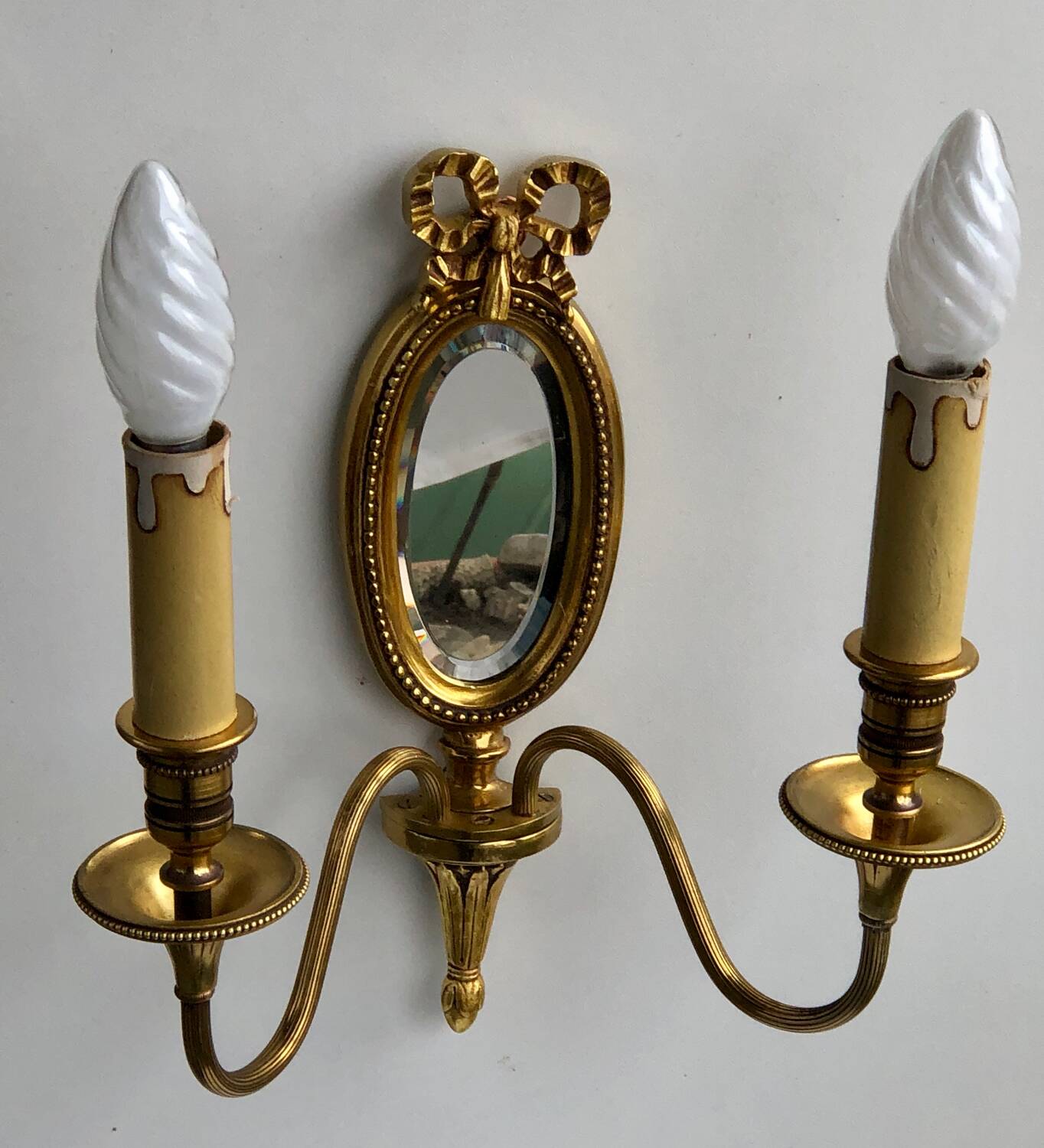 Louis XVI Wall Lamp Lucien Gau Mirror