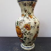 Old vase h becquet ceramic décor flowers made in belgium vintage